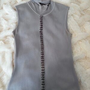 Authentic Herve Leger Gray Embellished Tank Top